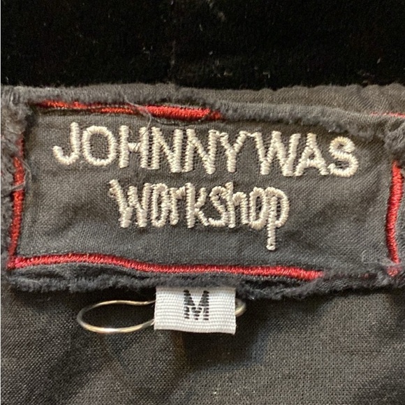 Johnny Was Workshop Open Jacket Black with Gold Feathers Velvet Trim & Pockets - Picture 7 of 10